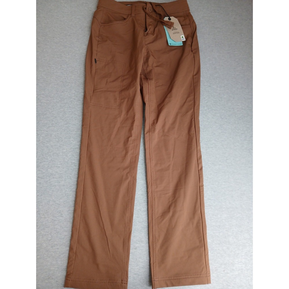 Prana Halle AT Pants 0 Zip Pockets Outdoor Hiking Travel Sepia Ankle New